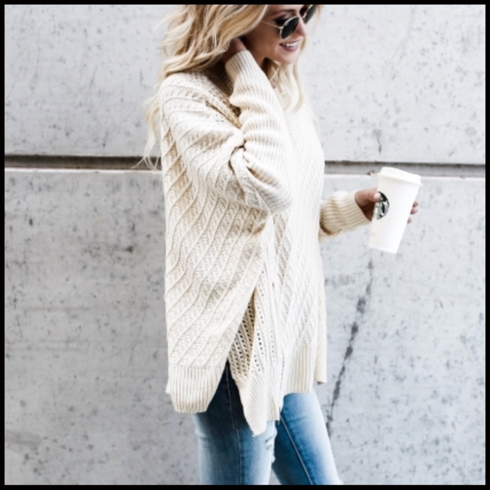 Divine Zipper Sweater in Cream - Picture 4 of 8